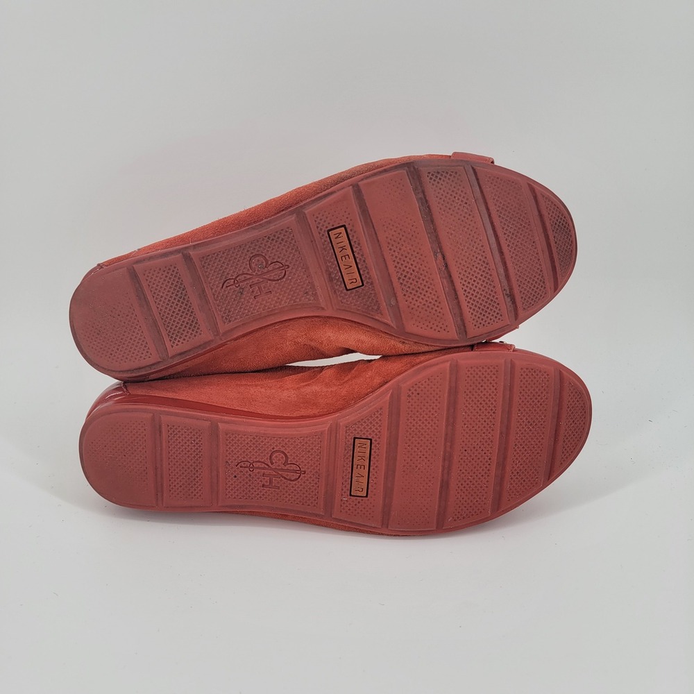 Cole Haan Air Monica Ballet Flats Womens 9 Orange Suede Patent Bow Nike Air - Picture 5 of 6